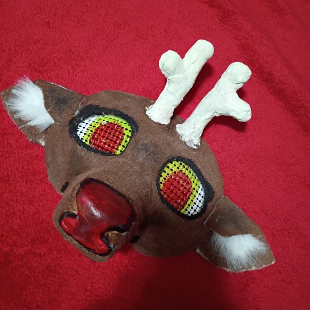 Rudolph Reindeer Therian Mask Christmas Furry High Quality Wildlife Handmade